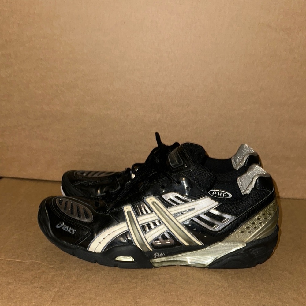 ASICS x Avant Garde x Balenciaga,  Men's Black and Silver Athletic Gel Shoes.